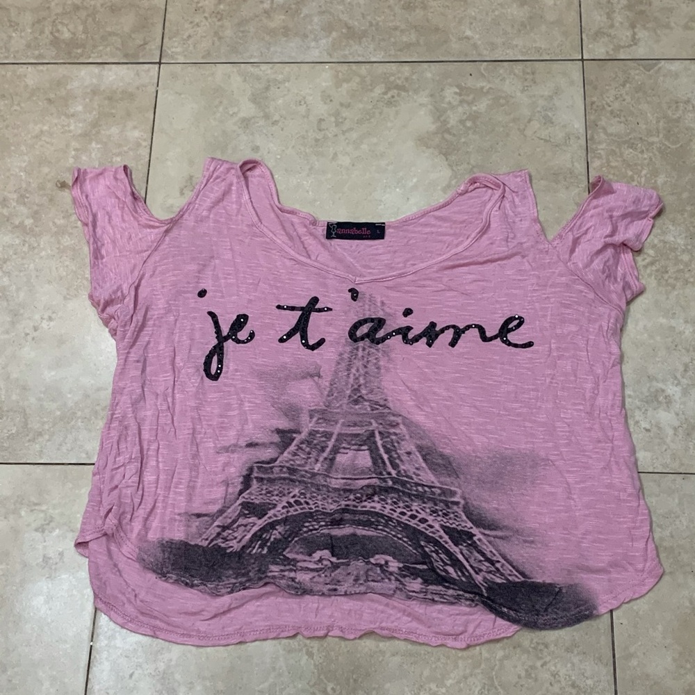Peekaboo sleeve Paris tee LG